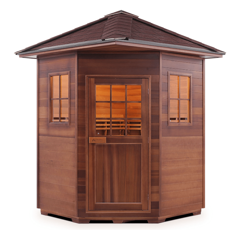 Enlighten Sauna Traditional Sauna Indoor Corner Unit (flat roof) Enlighten Sauna - MoonLight 4 Dry Traditional Indoor/Outdoor/Corner Sauna
