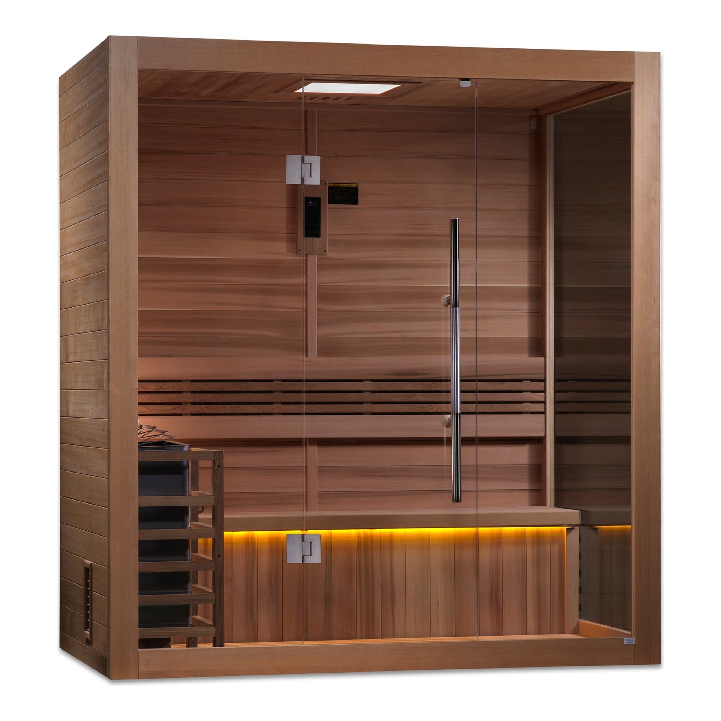 Golden Designs Traditional Sauna Golden Designs 2023 "Forssa Edition" 3 Person Traditional Steam Sauna - Canadian Red Cedar Interior