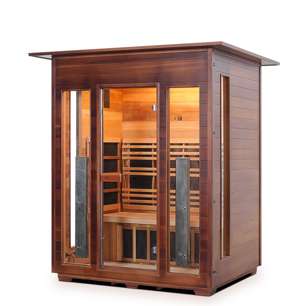 Enlighten Sauna - RUSTIC 3 Full Spectrum Infrared Indoor or Outdoor Sauna