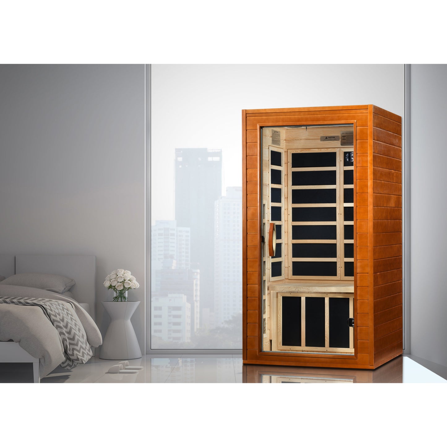 Golden Designs Dynamic Avila Elite 1-2-person Ultra Low EMF FAR Infrared Sauna - Canadian Hemlock