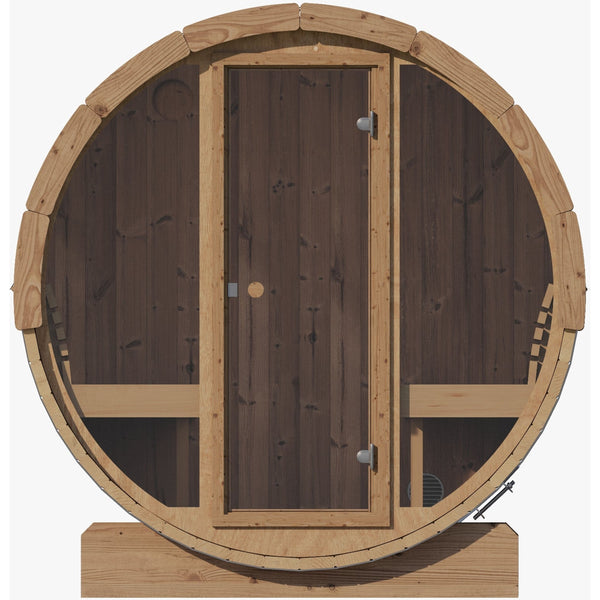 SaunaLife E7G Sauna Barrel with Glass Front - 4 Person