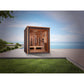 Golden Designs Visby 3 Person Outdoor-Indoor PureTech™ Hybrid Full Spectrum Sauna - Canadian Red Cedar Interior