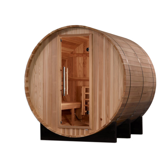 Golden Designs "Arosa" 4 Person Barrel Traditional Sauna - Pacific Cedar