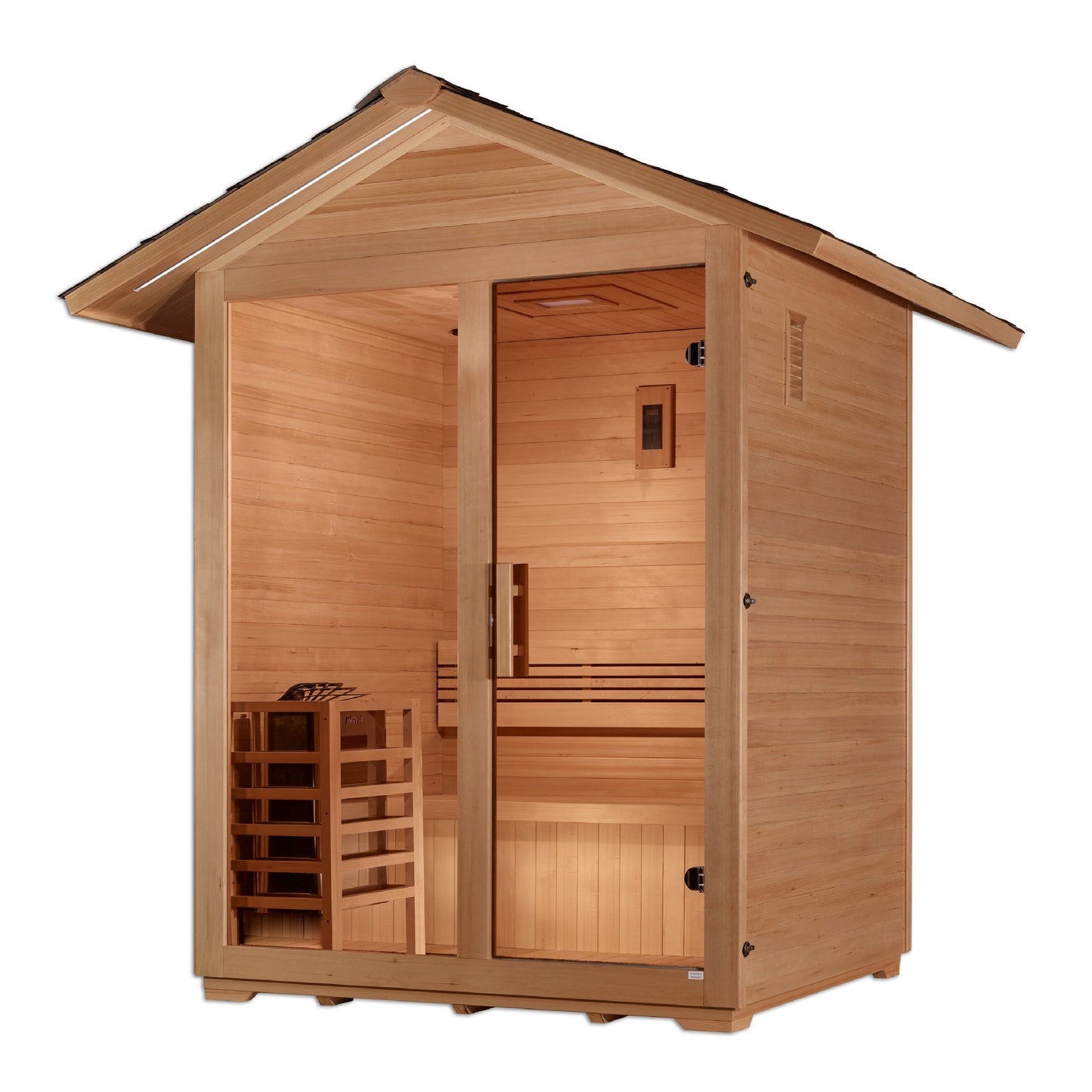 Golden Designs "Arlberg" 3 Person Traditional Outdoor Sauna - Canadian Hemlock