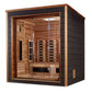 Golden Designs Visby 3 Person Outdoor-Indoor PureTech™ Hybrid Full Spectrum Sauna - Canadian Red Cedar Interior