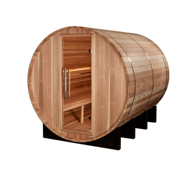 Golden Designs Klosters 6 Person Barrel Traditional Sauna - Pacific Cedar