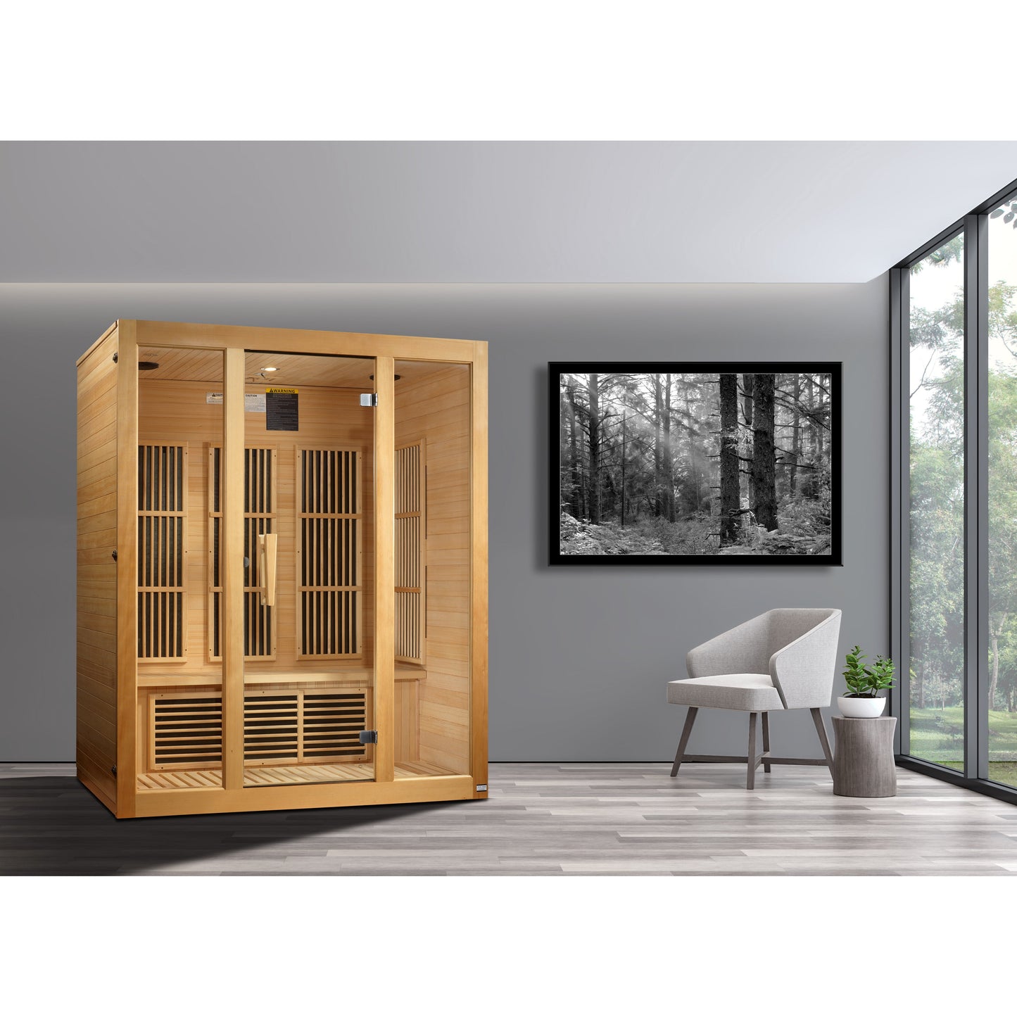 Golden Designs Maxxus "Bellevue" 3 person Low EMF FAR Infrared Sauna - Canadian Hemlock