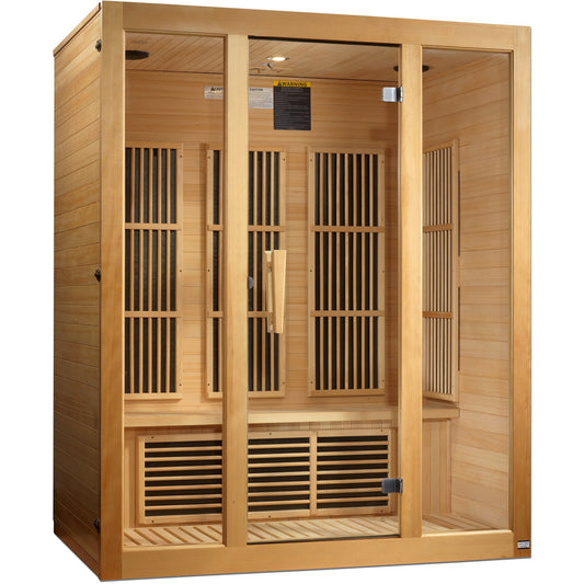 Golden Designs Maxxus "Bellevue" 3 person Low EMF FAR Infrared Sauna - Canadian Hemlock