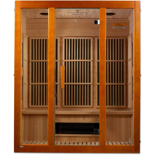 Golden Designs Maxxus "Alpine" Dual Tech 3 person Low EMF FAR Infrared Sauna Canadian Hemlock