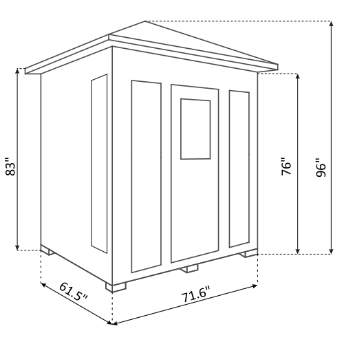 Enlighten Sauna Hybrid Sauna Enlighten Sauna - Diamond 4 Hybrid Indoor or Outdoor Sauna