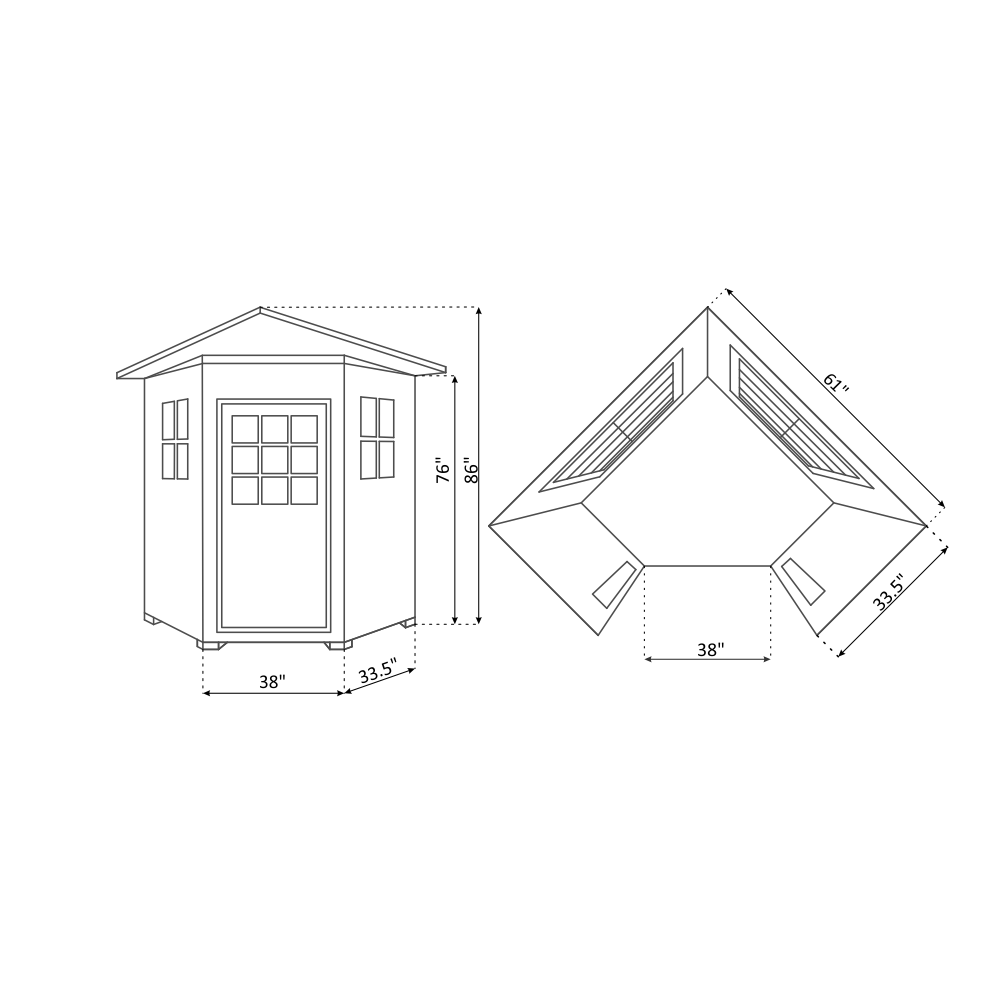 Enlighten Sauna Infrared Sauna Enlighten Sauna - SIERRA 4 Full Spectrum Infrared Indoor/Outdoor/Corner Sauna