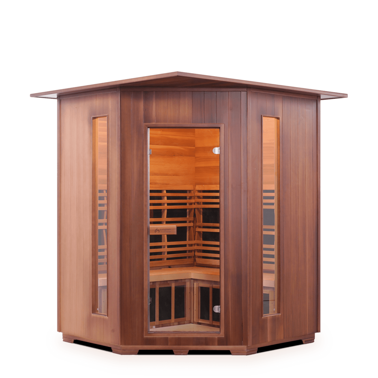 Enlighten Sauna Infrared Sauna Indoor Corner Unit Enlighten Sauna - RUSTIC 4 Full Spectrum Infrared Indoor/Outdoor/Corner Sauna