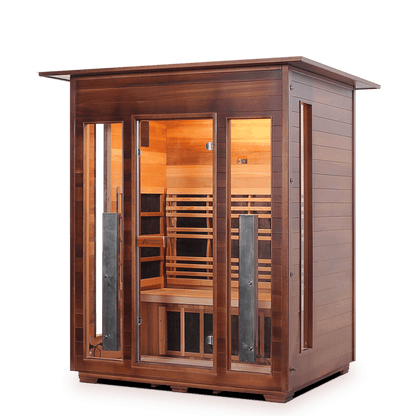 Enlighten Sauna Infrared Sauna Indoor Enlighten Sauna - RUSTIC 3 Full Spectrum Infrared Indoor or Outdoor Sauna