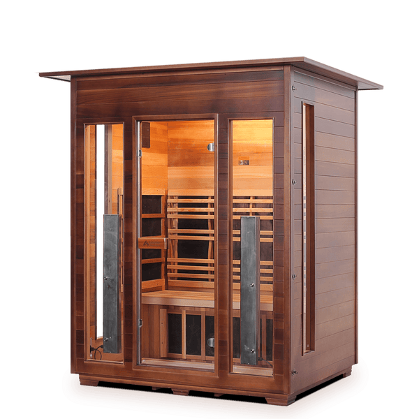 Enlighten Sauna Infrared Sauna Indoor Enlighten Sauna - RUSTIC 3 Full Spectrum Infrared Indoor or Outdoor Sauna