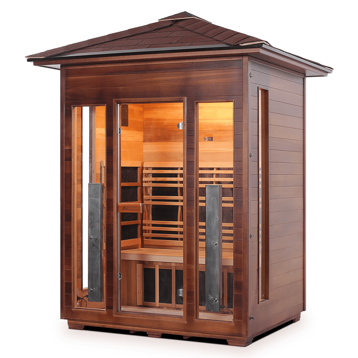 Enlighten Sauna Infrared Sauna Outdoor Peak Enlighten Sauna - RUSTIC 3 Full Spectrum Infrared Indoor or Outdoor Sauna