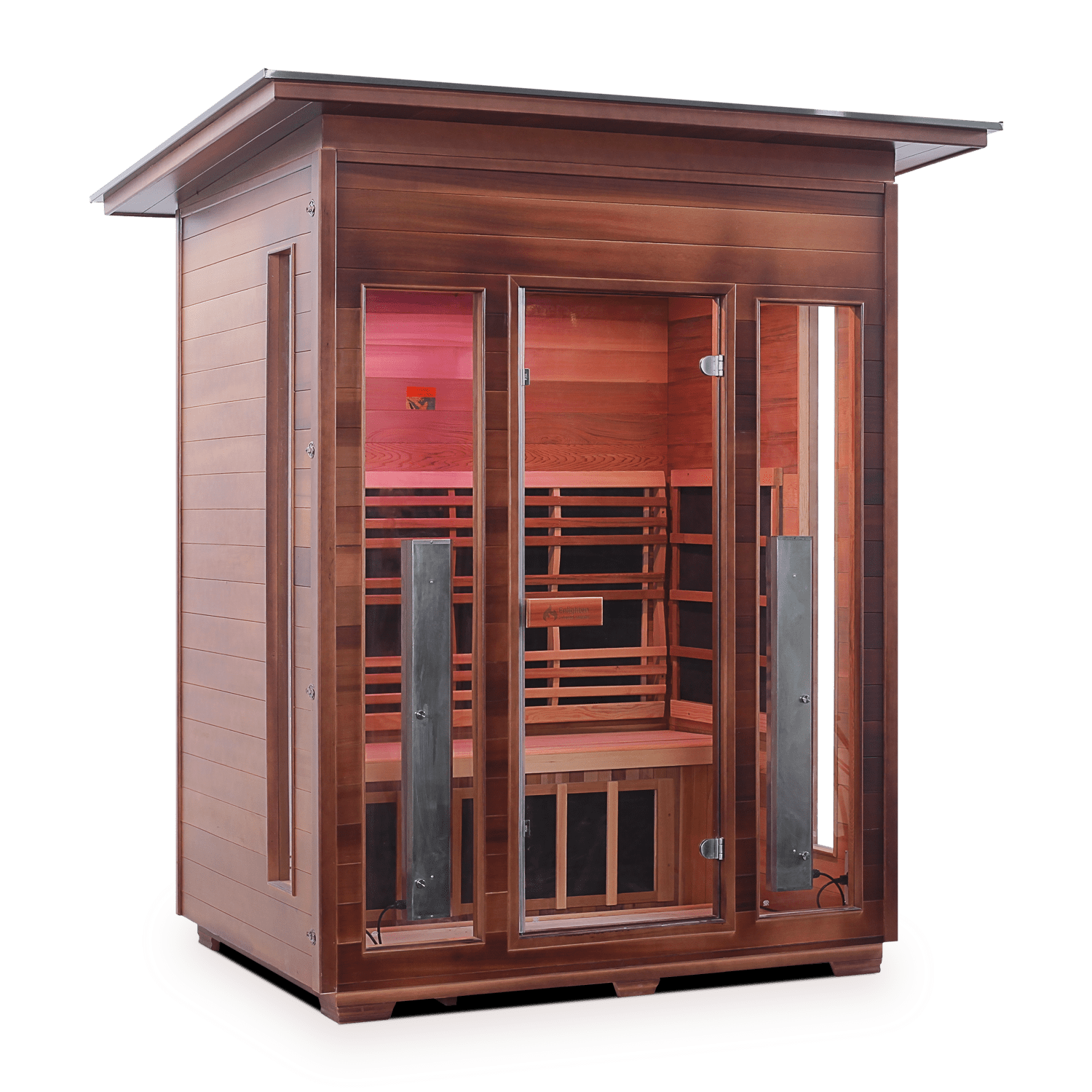 Enlighten Sauna Infrared Sauna Outdoor Slope Enlighten Sauna - RUSTIC 3 Full Spectrum Infrared Indoor or Outdoor Sauna