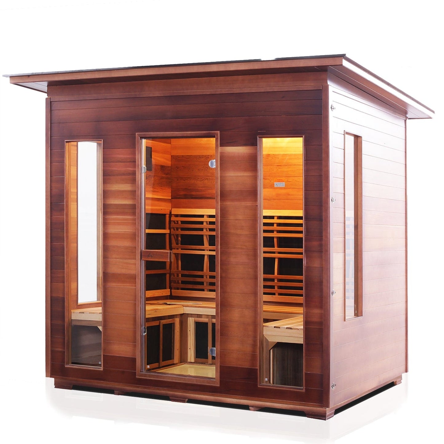 Enlighten Sauna Infrared Sauna Outdoor Slope Enlighten Sauna - RUSTIC 5 Full Spectrum Infrared Indoor or Outdoor Sauna