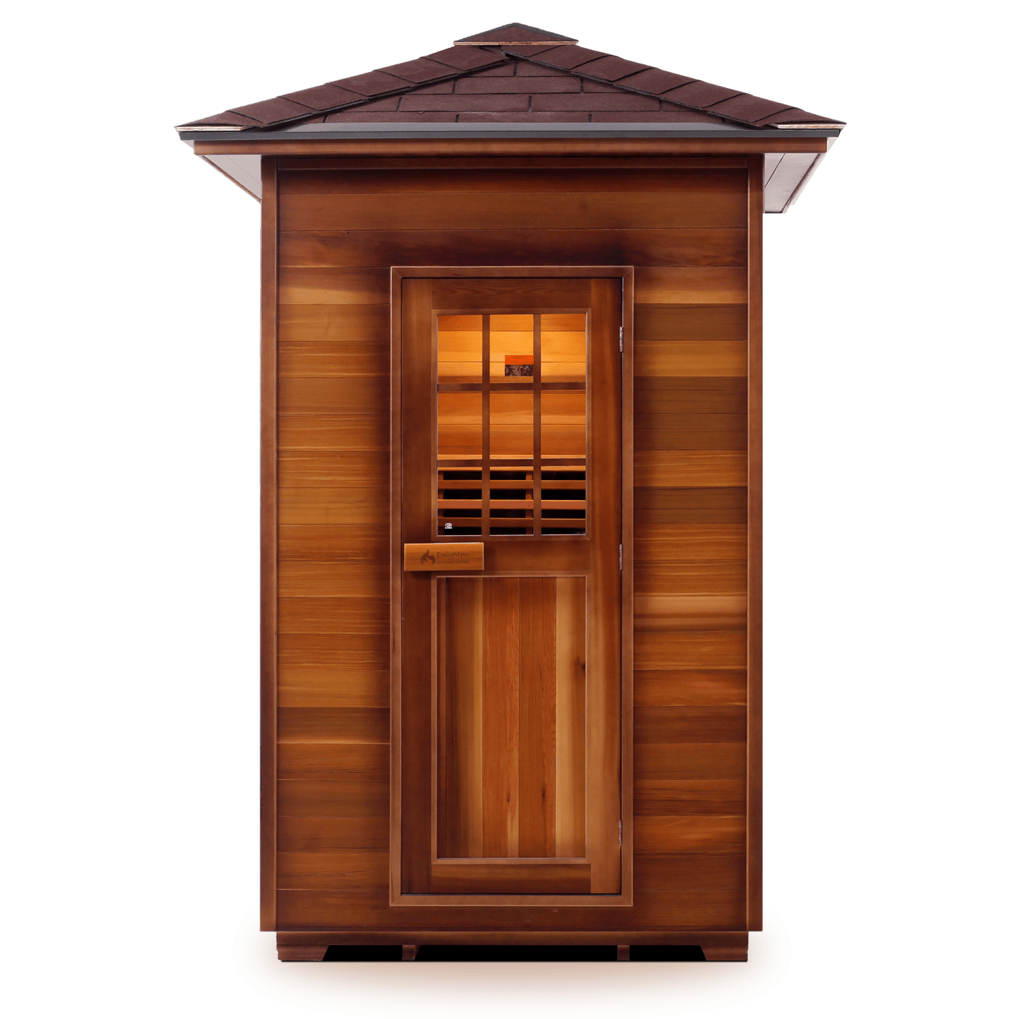 Enlighten Sauna Infrared Sauna Outdoor with Peak Roof Enlighten Sauna - SIERRA 2 Full Spectrum Infrared Indoor or Outdoor Sauna