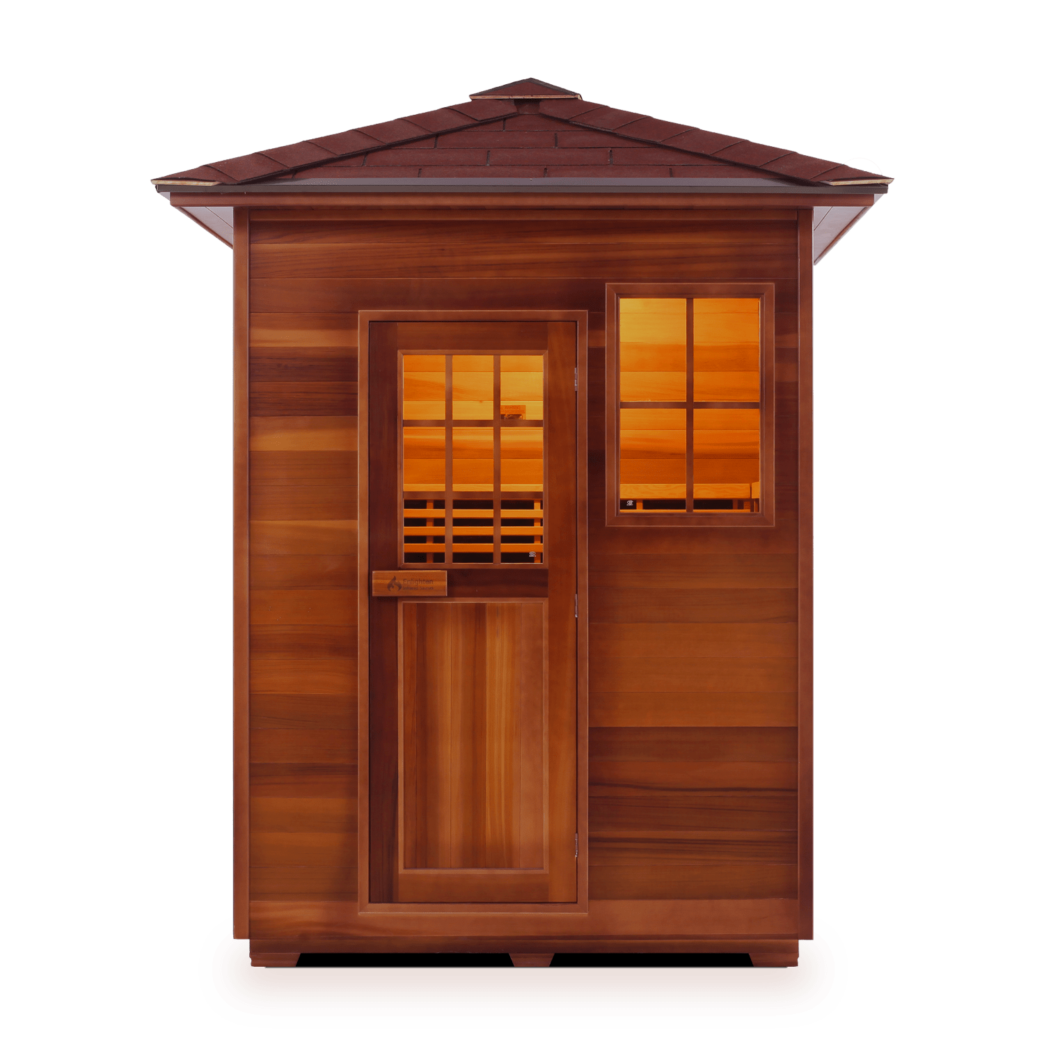 Enlighten Sauna Infrared Sauna Outdoor with Peak Roof Enlighten Sauna - SIERRA 3 Full Spectrum Infrared Indoor or Outdoor Sauna