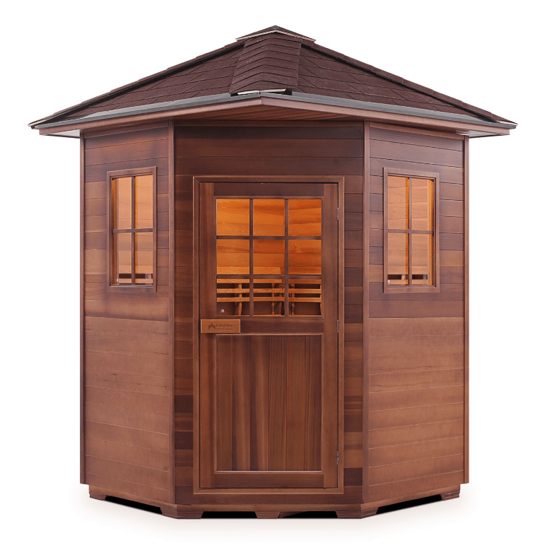 Enlighten Sauna Traditional Sauna Indoor Corner Unit (flat roof) Enlighten Sauna - MoonLight 4 Dry Traditional Indoor/Outdoor/Corner Sauna