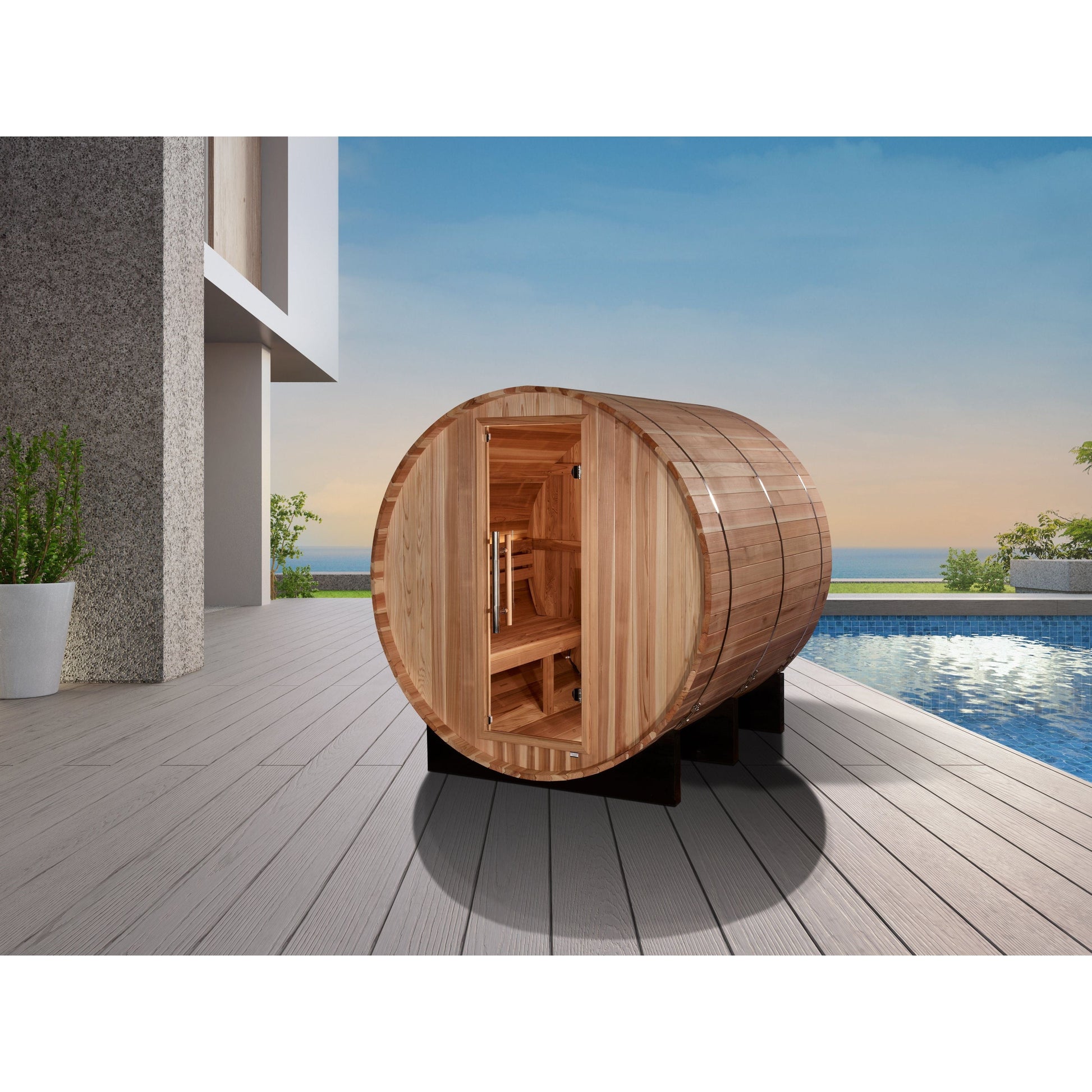 Golden Designs Sauna Golden Designs "Arosa" 4 Person Barrel Traditional Sauna - Pacific Cedar