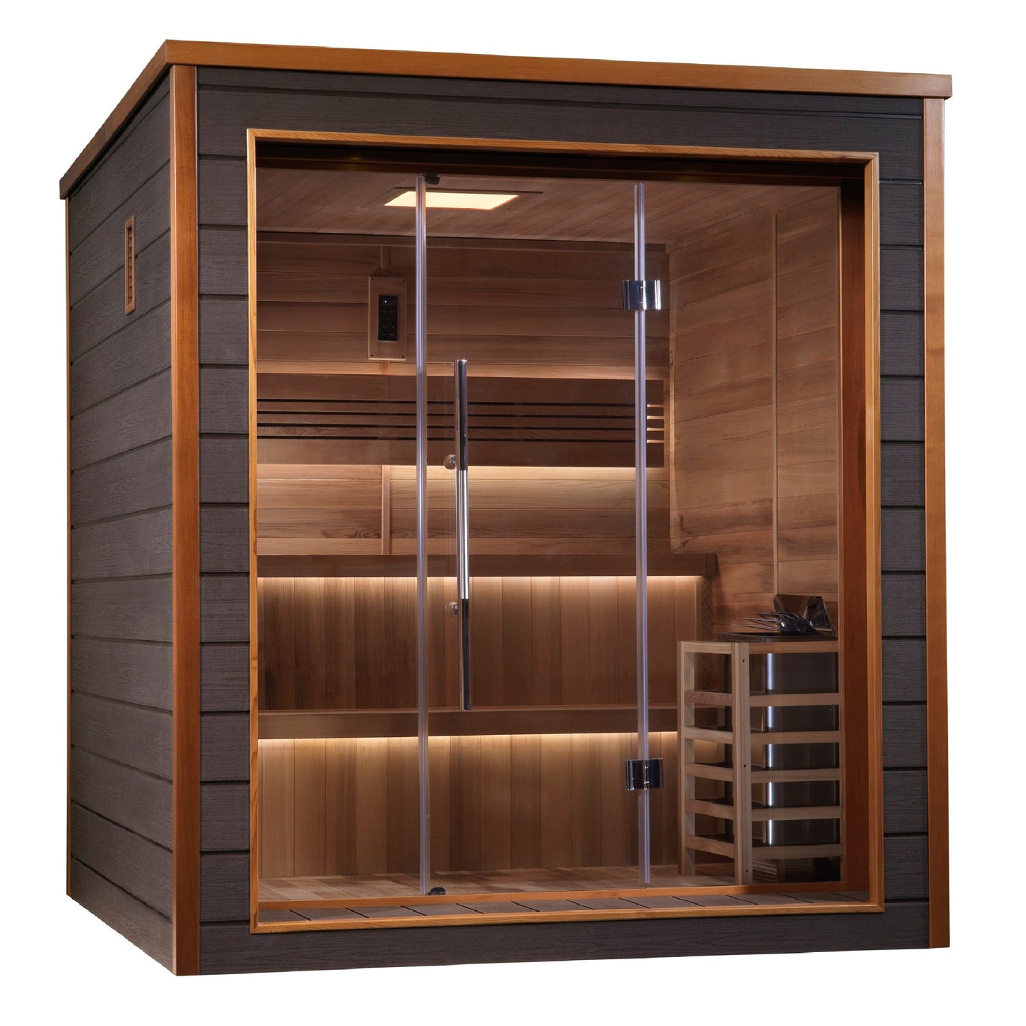 Golden Designs Sauna Golden Designs Bergen 6 Person Outdoor-Indoor Traditional Sauna (GDI-8206-01) - Canadian Red Cedar Interior