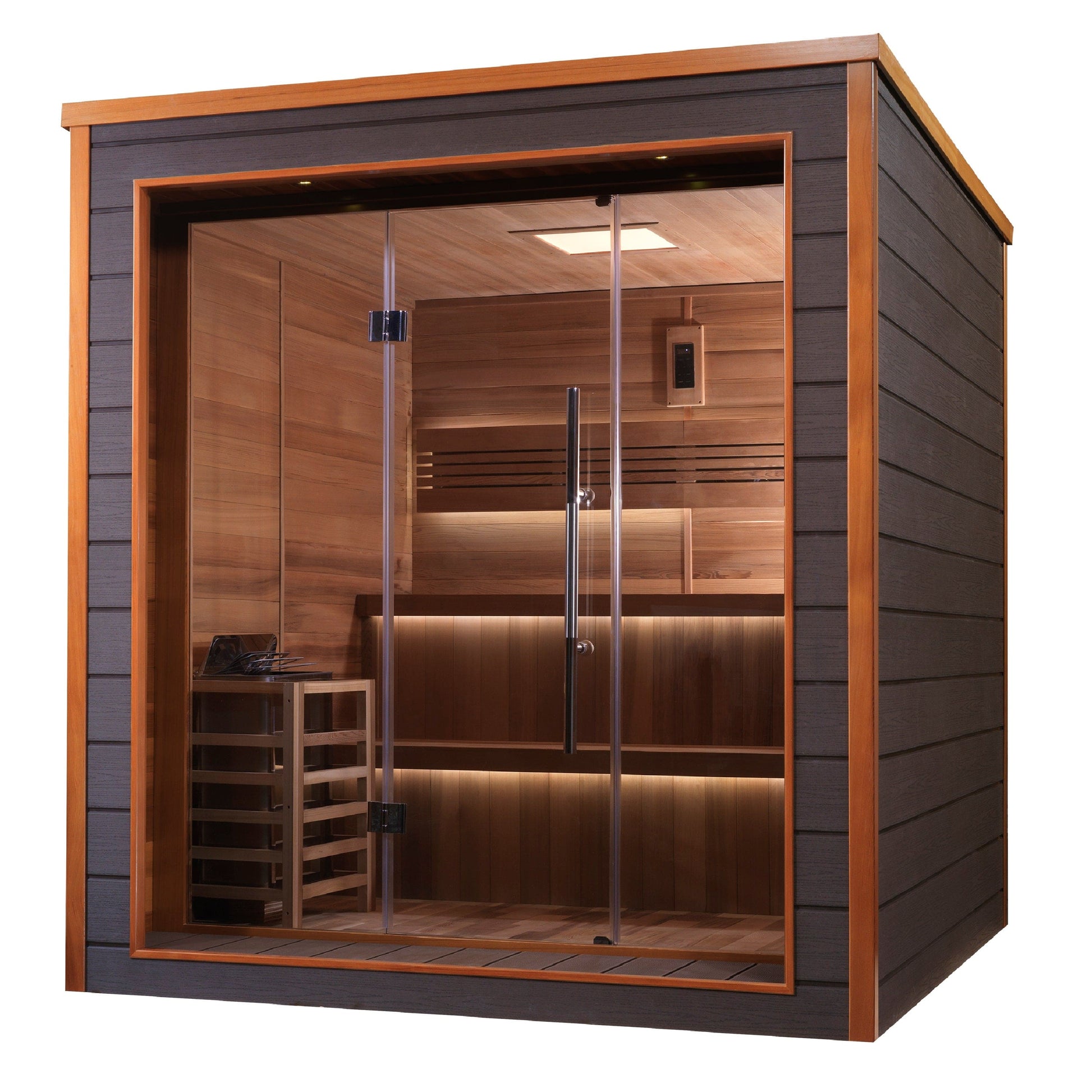 Golden Designs Sauna Golden Designs Bergen 6 Person Outdoor-Indoor Traditional Sauna (GDI-8206-01) - Canadian Red Cedar Interior