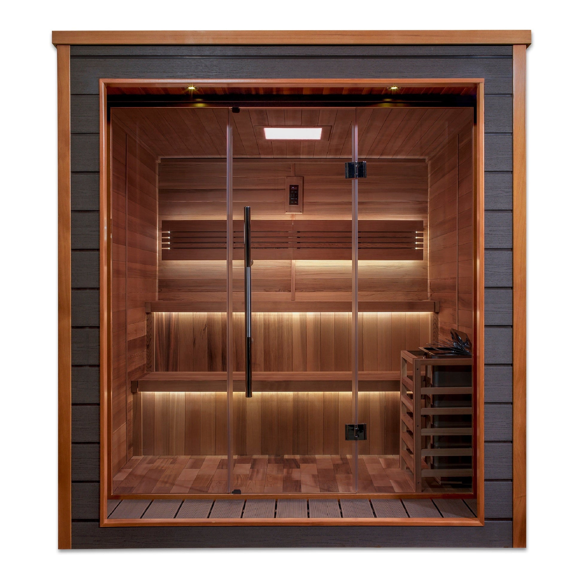 Golden Designs Sauna Golden Designs Bergen 6 Person Outdoor-Indoor Traditional Sauna (GDI-8206-01) - Canadian Red Cedar Interior