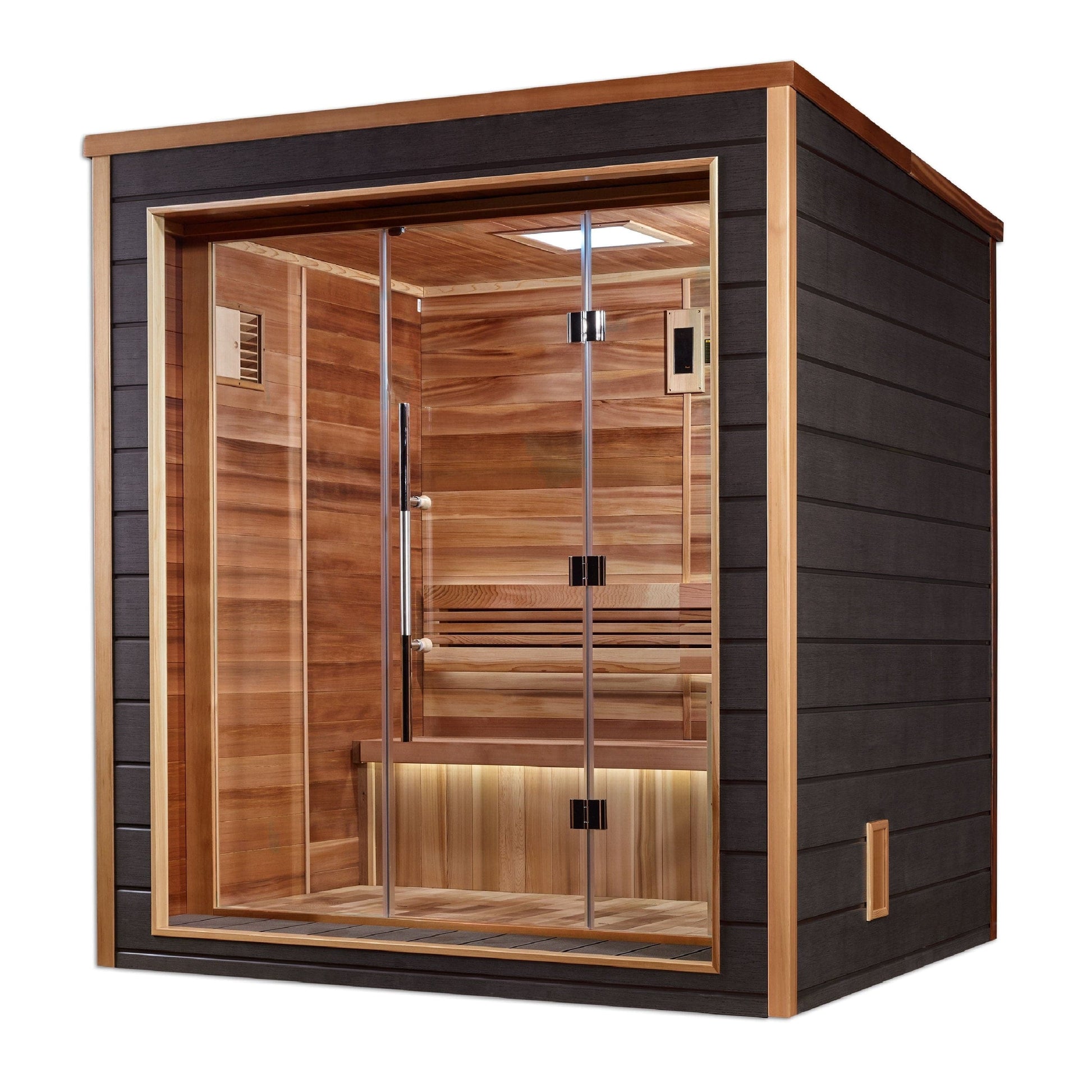 Golden Designs Sauna Golden Designs Drammen 3 Person Outdoor-Indoor Traditional Sauna (GDI-8203-01) - Canadian Red Cedar Interior