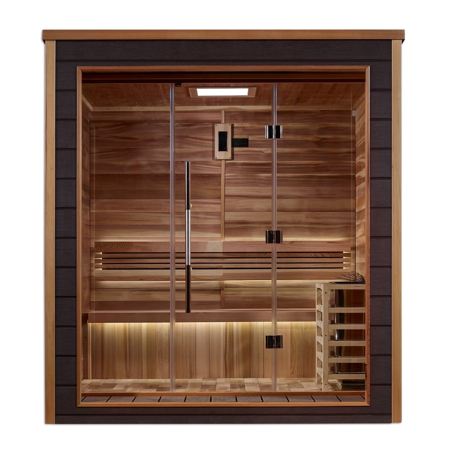 Golden Designs Sauna Golden Designs Drammen 3 Person Outdoor-Indoor Traditional Sauna (GDI-8203-01) - Canadian Red Cedar Interior