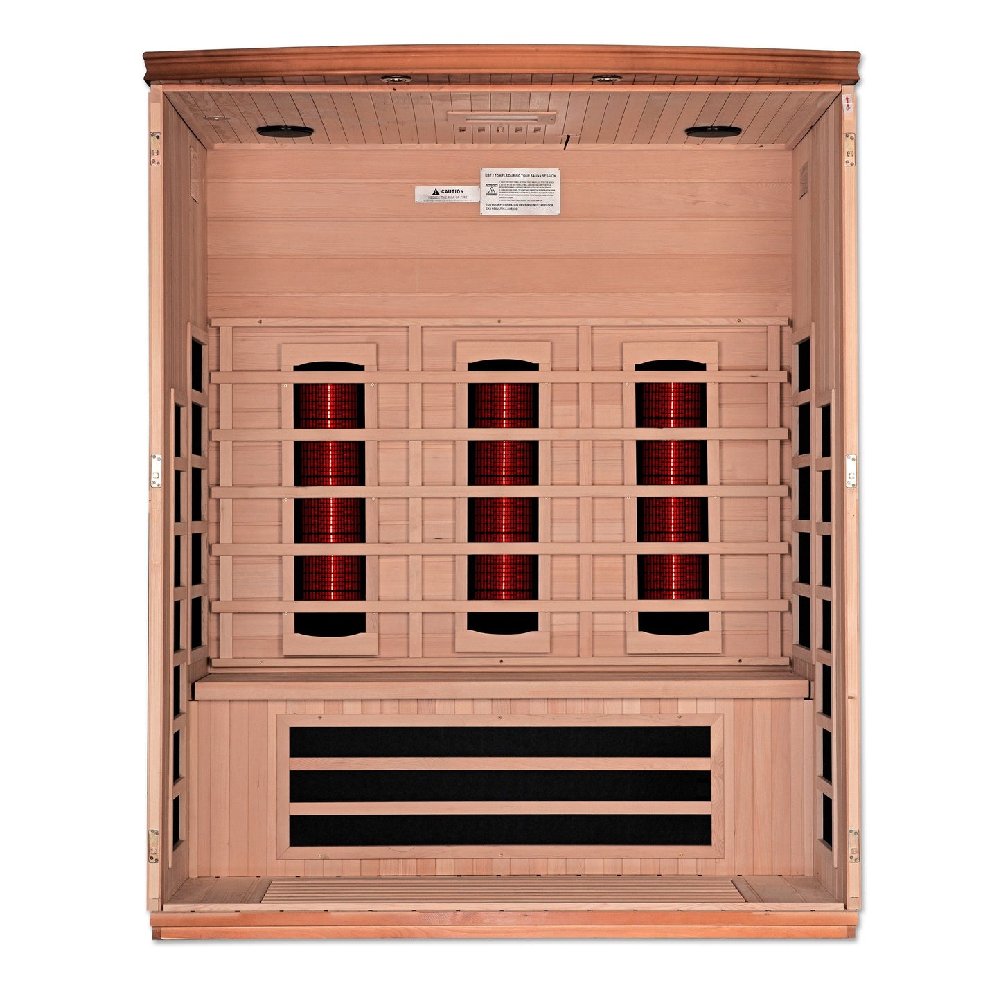 Golden Designs Sauna Golden Designs Dynamic Lugano 3-Person Full Spectrum Near Zero EMF FAR Infrared Sauna - Canadian Hemlock