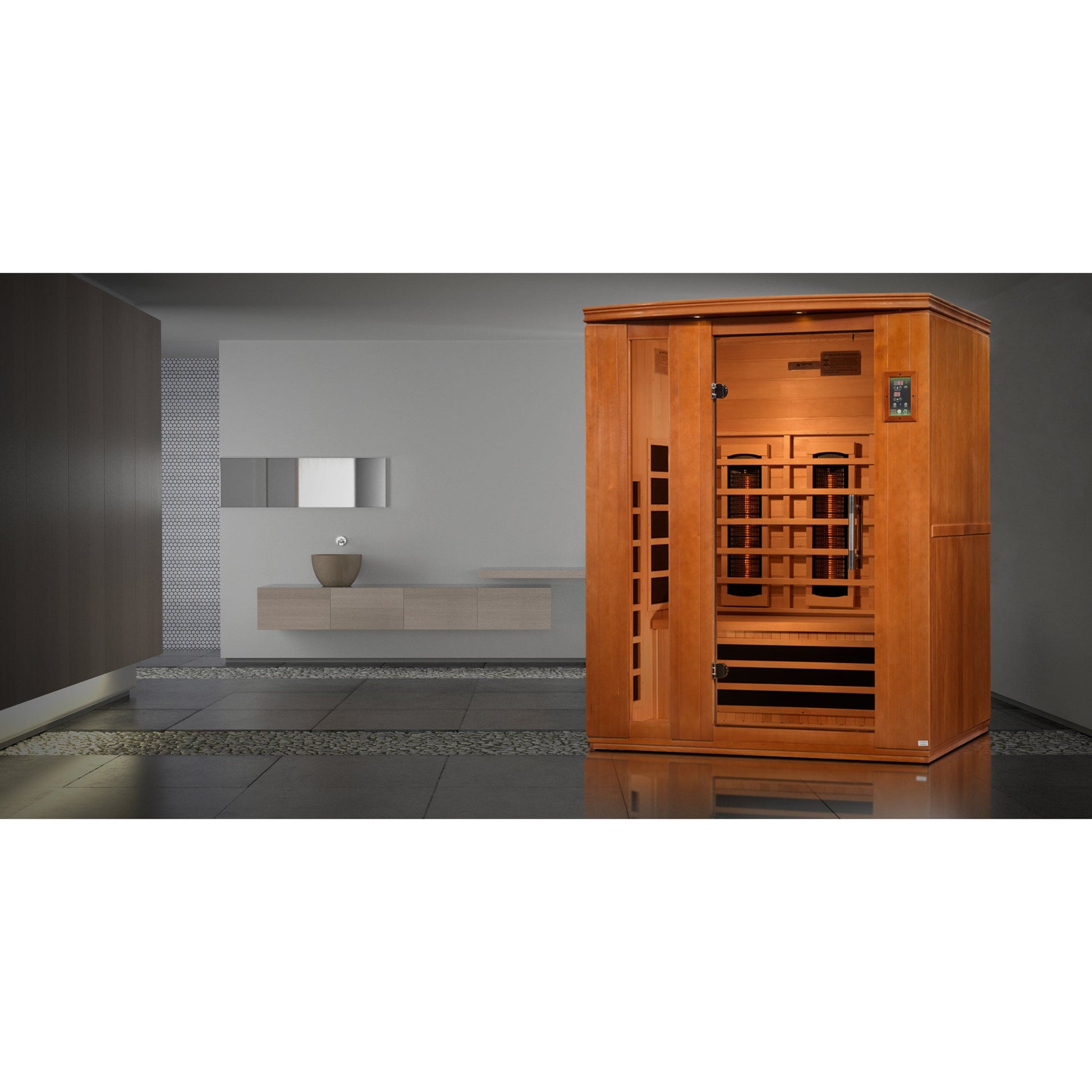 Golden Designs Sauna Golden Designs Dynamic Lugano 3-Person Full Spectrum Near Zero EMF FAR Infrared Sauna - Canadian Hemlock