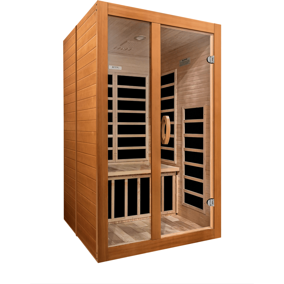 Golden Designs Sauna Golden Designs Dynamic Santiago Elite 2-person Ultra Low EMF FAR Infrared Sauna - Canadian Hemlock