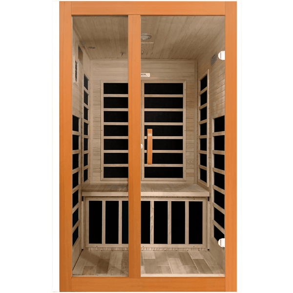 Golden Designs Sauna Golden Designs Dynamic Santiago Elite 2-person Ultra Low EMF FAR Infrared Sauna - Canadian Hemlock