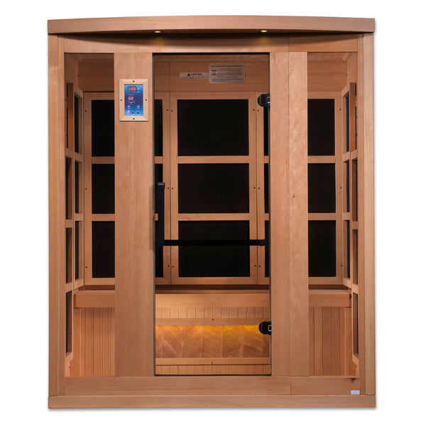 Golden Designs Sauna Golden Designs Hotel Edition 3 Person Near Zero EMF with Himalayan Salt Bar