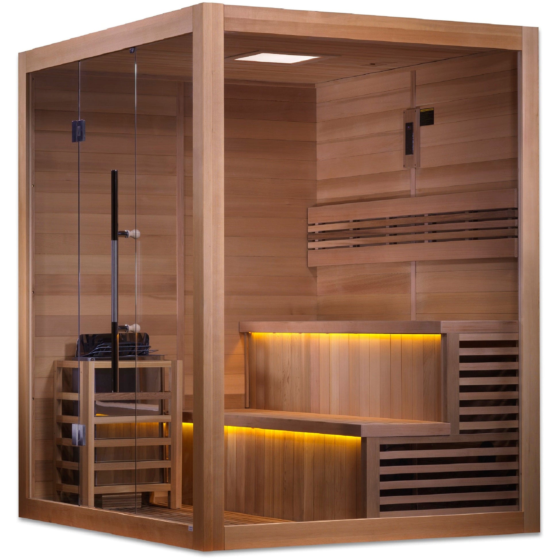 Golden Designs Sauna Golden Designs "Kuusamo Edition" 6 Person Indoor Traditional Steam Sauna - Canadian Red Cedar Interior