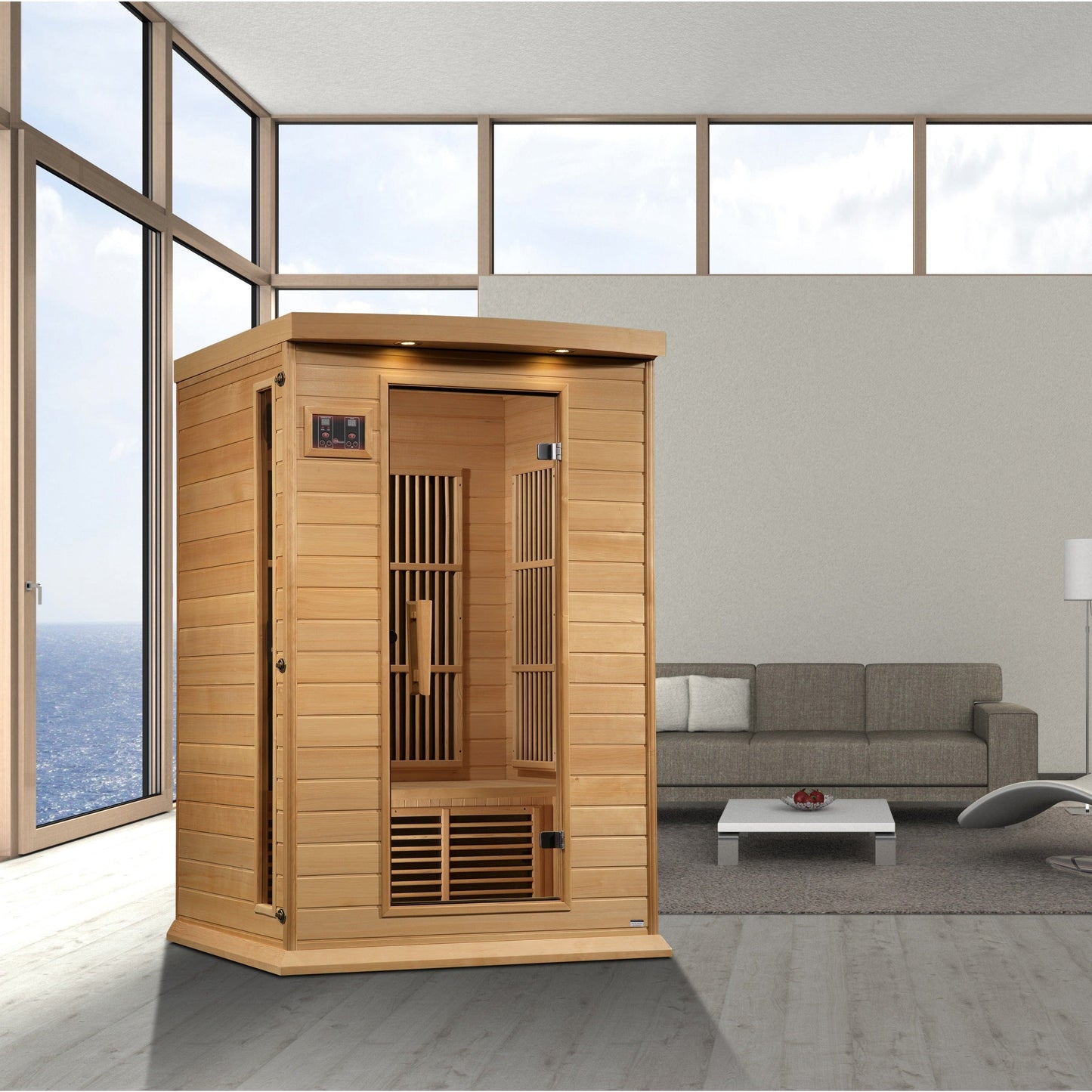 Golden Designs Sauna Golden Designs Maxxus 2-Person Hemlock Near Zero EMF FAR IR Sauna (Canadian Hemlock)