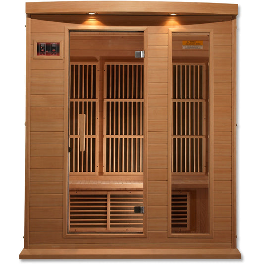 Golden Designs Sauna Golden Designs Maxxus 3-Person Low EMF FAR Infrared Sauna Canadian Hemlock