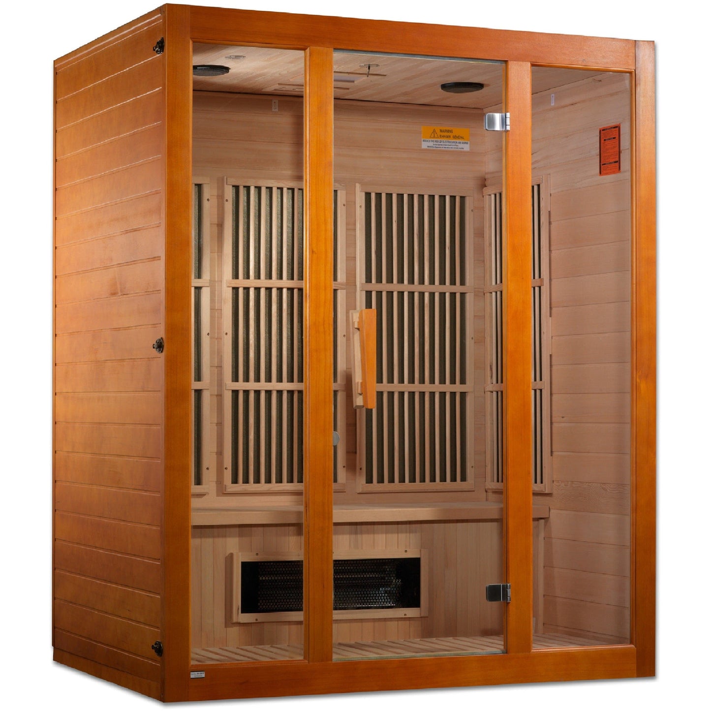 Golden Designs Sauna Golden Designs Maxxus "Alpine" Dual Tech 3 person Low EMF FAR Infrared Sauna Canadian Hemlock