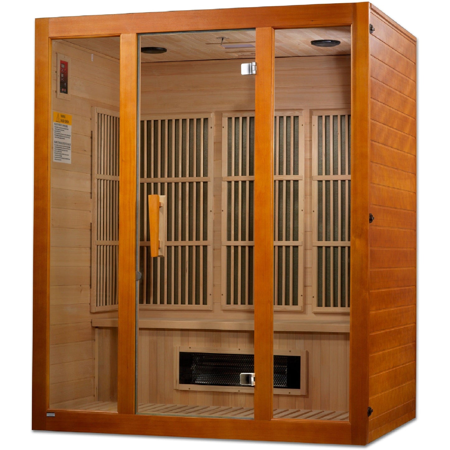 Golden Designs Sauna Golden Designs Maxxus "Alpine" Dual Tech 3 person Low EMF FAR Infrared Sauna Canadian Hemlock