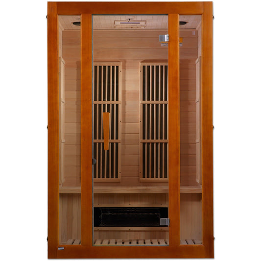 Golden Designs Sauna Golden Designs Maxxus "Aspen" Dual Tech 2 person Low EMF FAR Infrared Sauna Canadian Hemlock