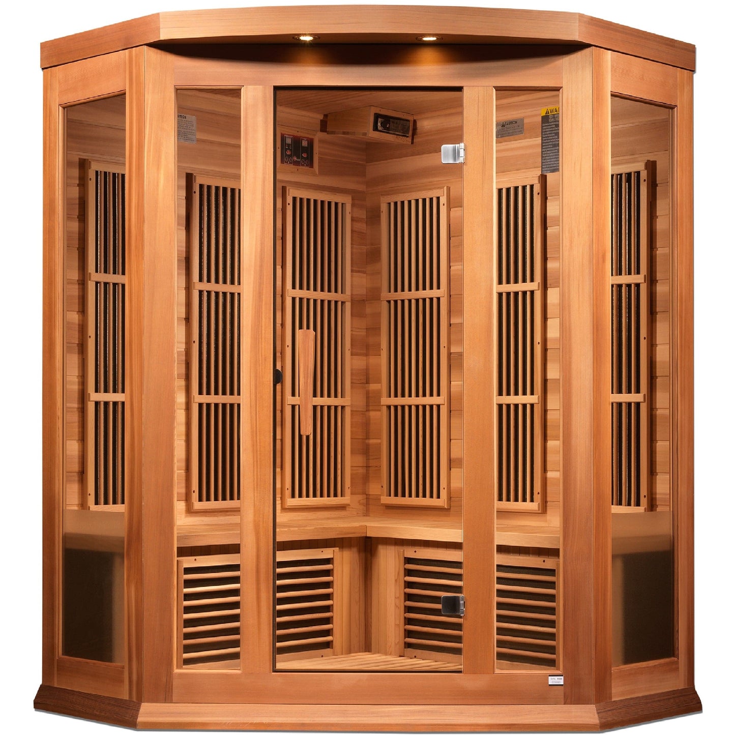 Golden Designs Sauna Golden Designs Maxxus "Avignon Edition" 3 Person Corner Near Zero EMF FAR Infrared Sauna - Canadian Red Cedar