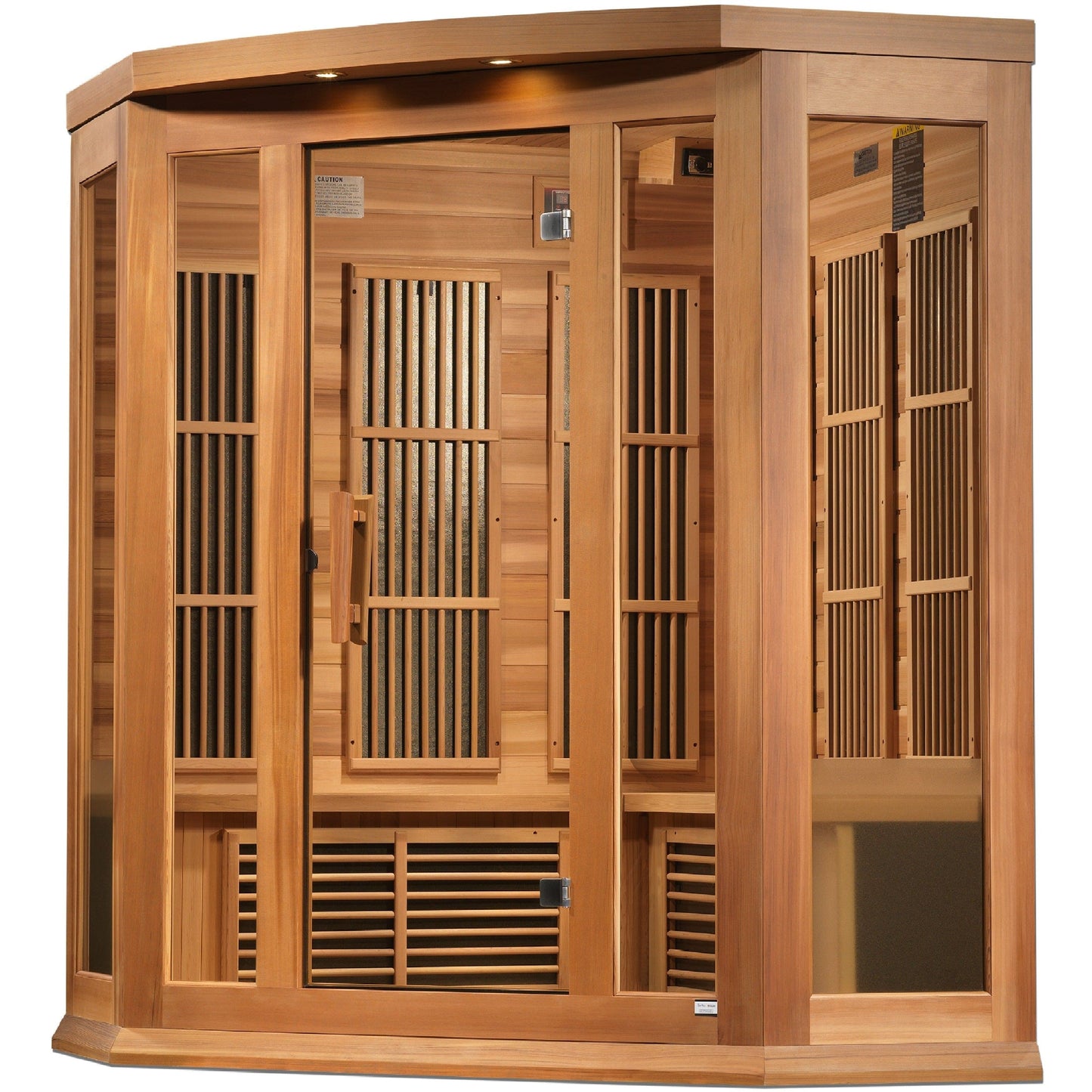 Golden Designs Sauna Golden Designs Maxxus "Avignon Edition" 3 Person Corner Near Zero EMF FAR Infrared Sauna - Canadian Red Cedar