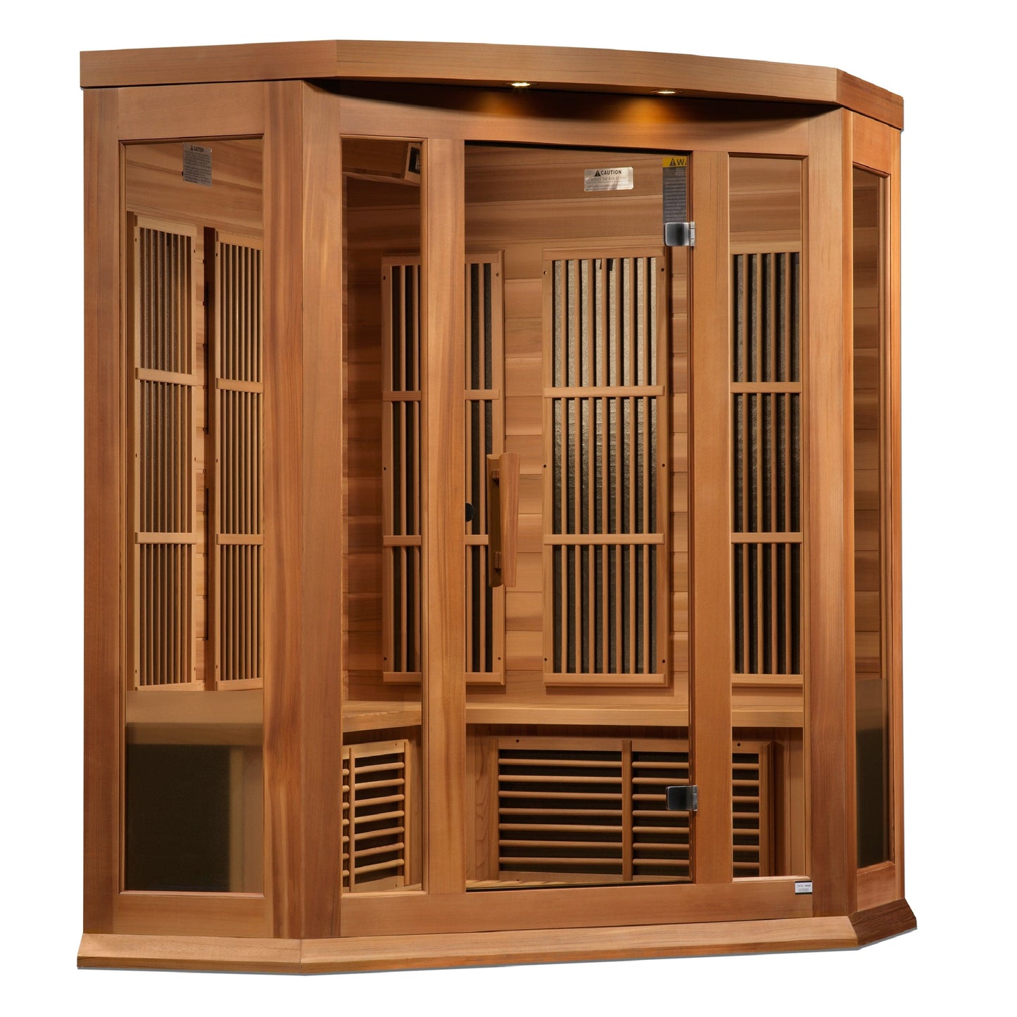 Golden Designs Sauna Golden Designs Maxxus "Avignon Edition" 3 Person Corner Near Zero EMF FAR Infrared Sauna - Canadian Red Cedar