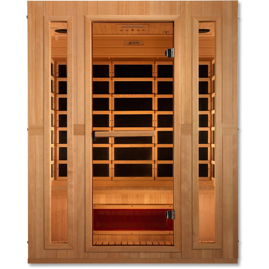 Golden Designs Sauna Golden Designs Maxxus "Trinity" Dual Tech 3 person Low EMF FAR Infrared Sauna Canadian Hemlock