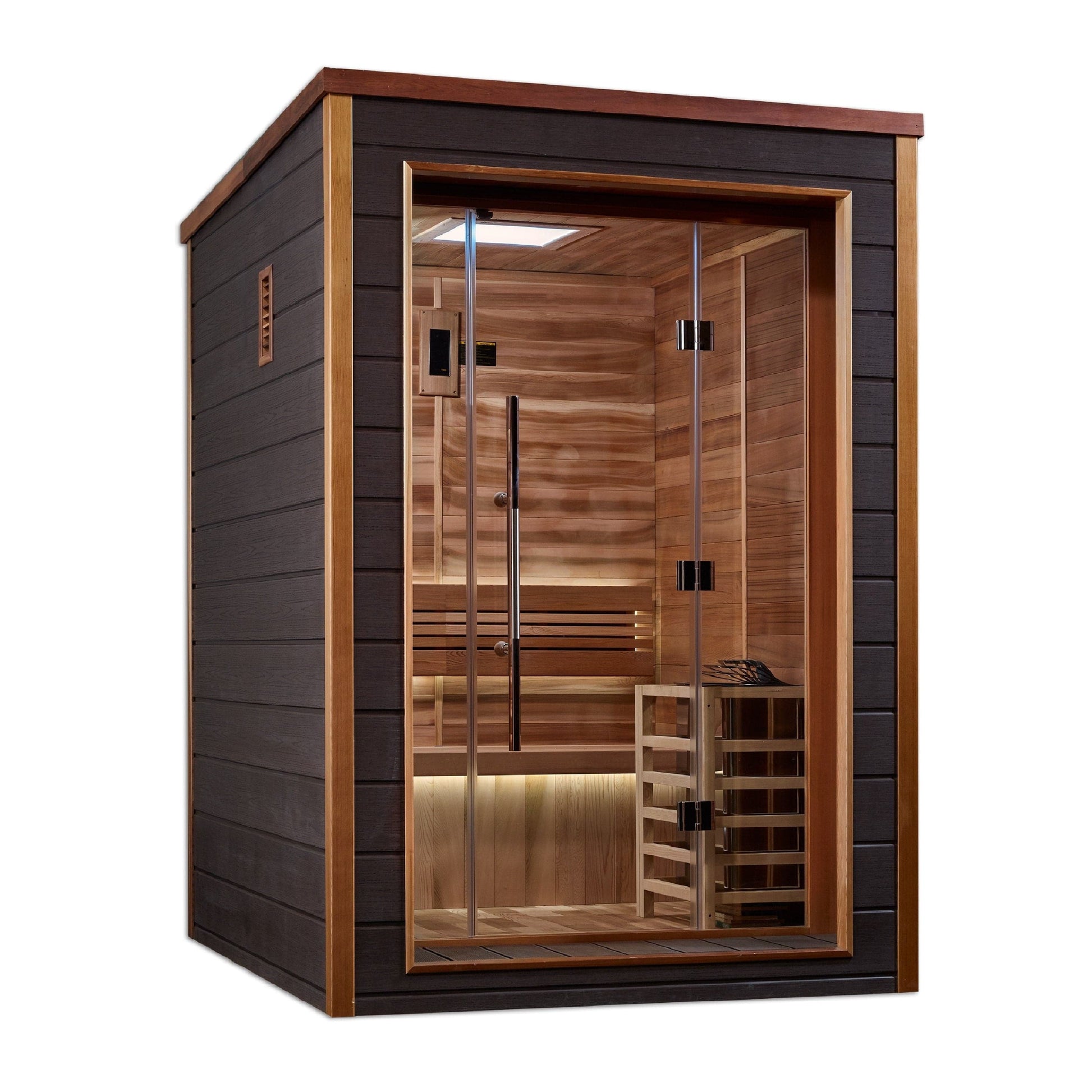 Golden Designs Sauna Golden Designs Narvik 2 Person Outdoor-Indoor Traditional Sauna - Canadian Red Cedar Interior