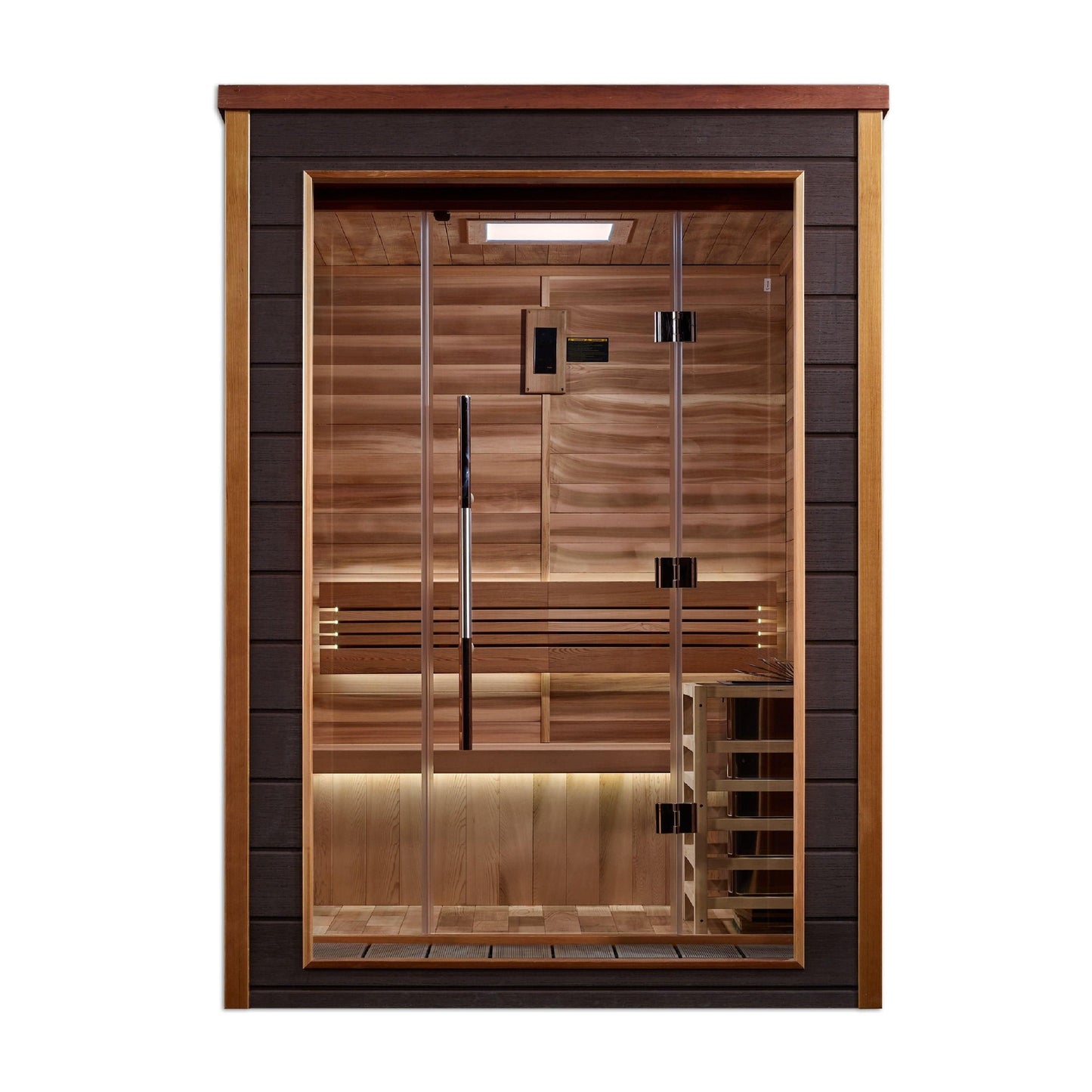 Golden Designs Sauna Golden Designs Narvik 2 Person Outdoor-Indoor Traditional Sauna - Canadian Red Cedar Interior