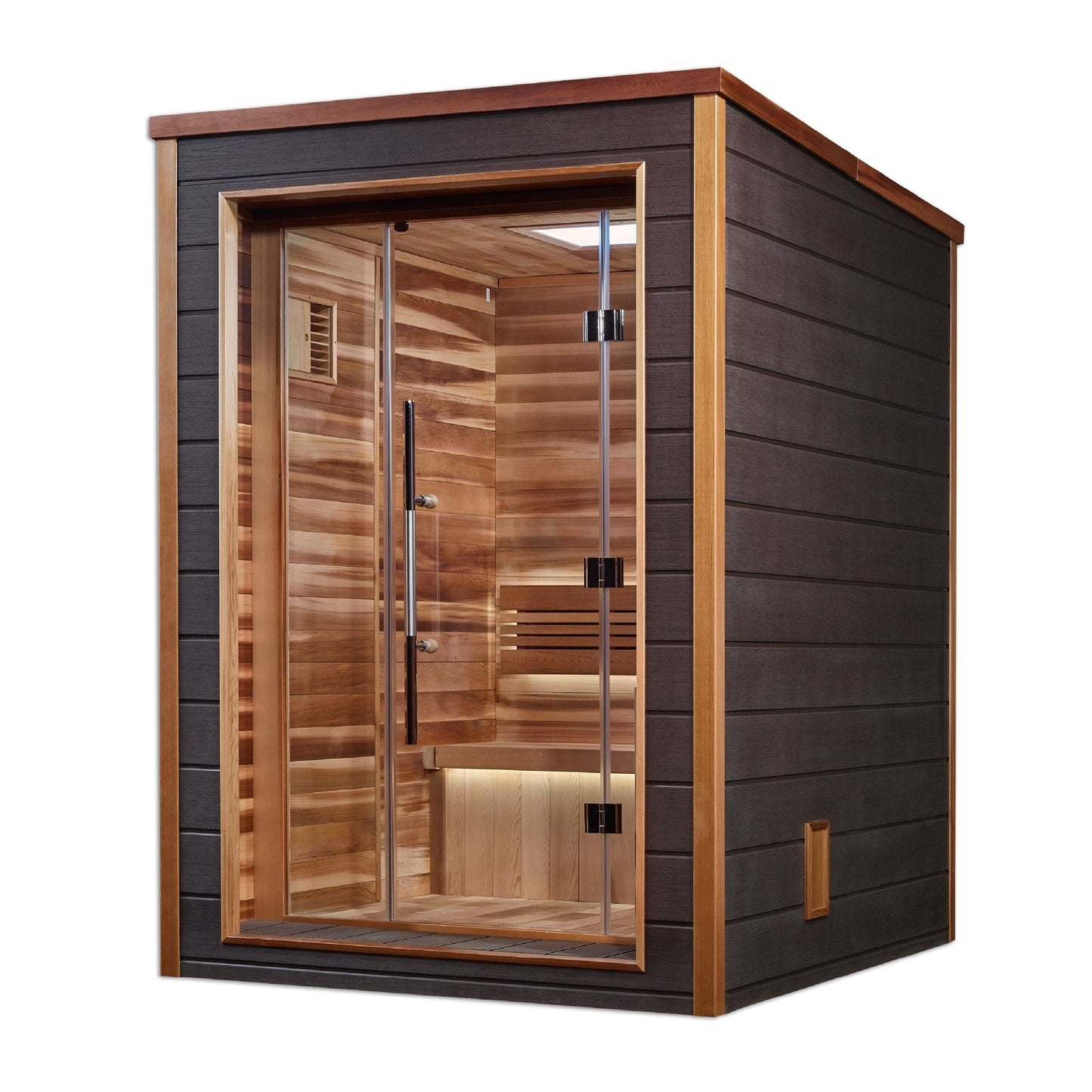 Golden Designs Sauna Golden Designs Narvik 2 Person Outdoor-Indoor Traditional Sauna - Canadian Red Cedar Interior