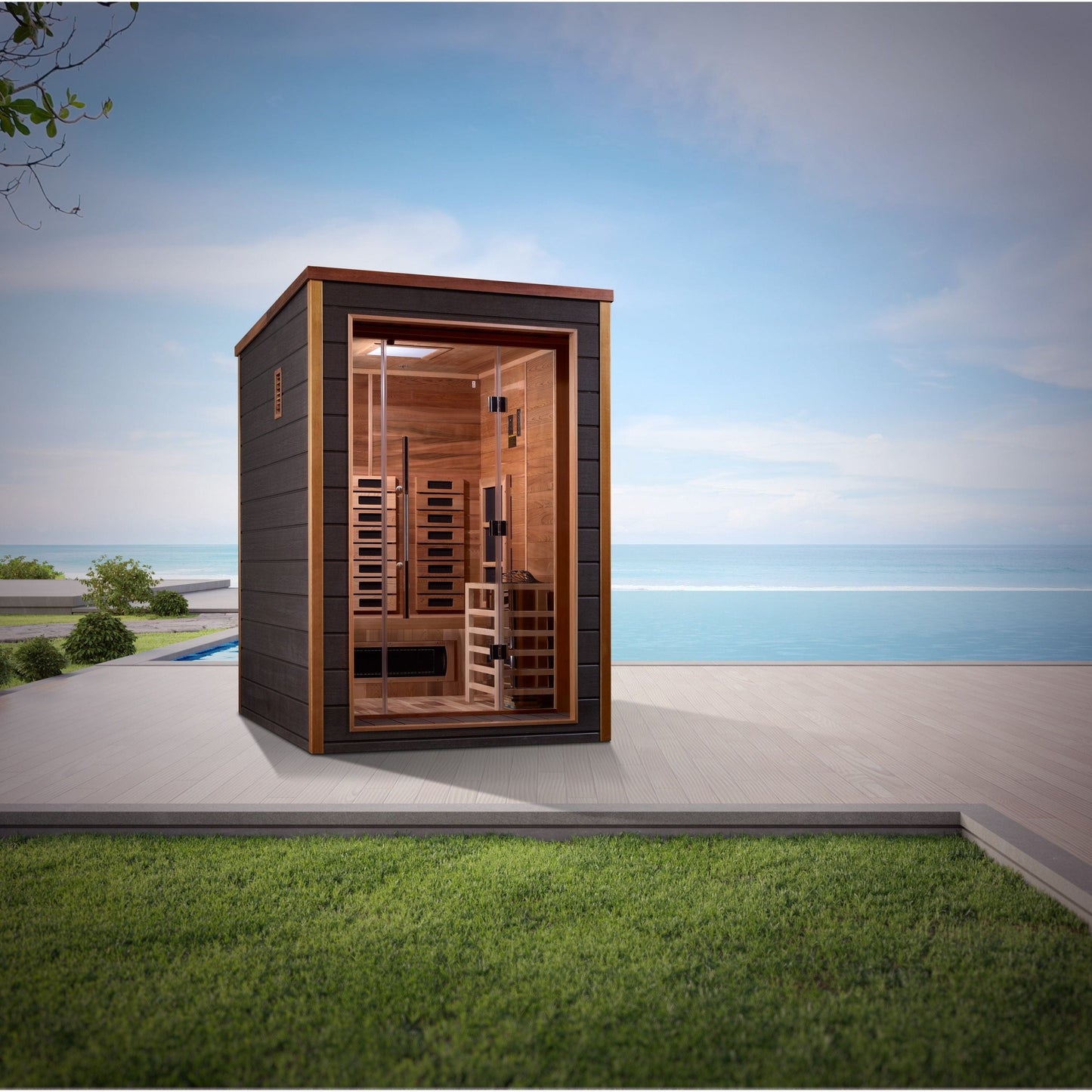 Golden Designs Sauna Golden Designs Nora 2 Person Outdoor-Indoor PureTech™ Hybrid Full Spectrum Sauna