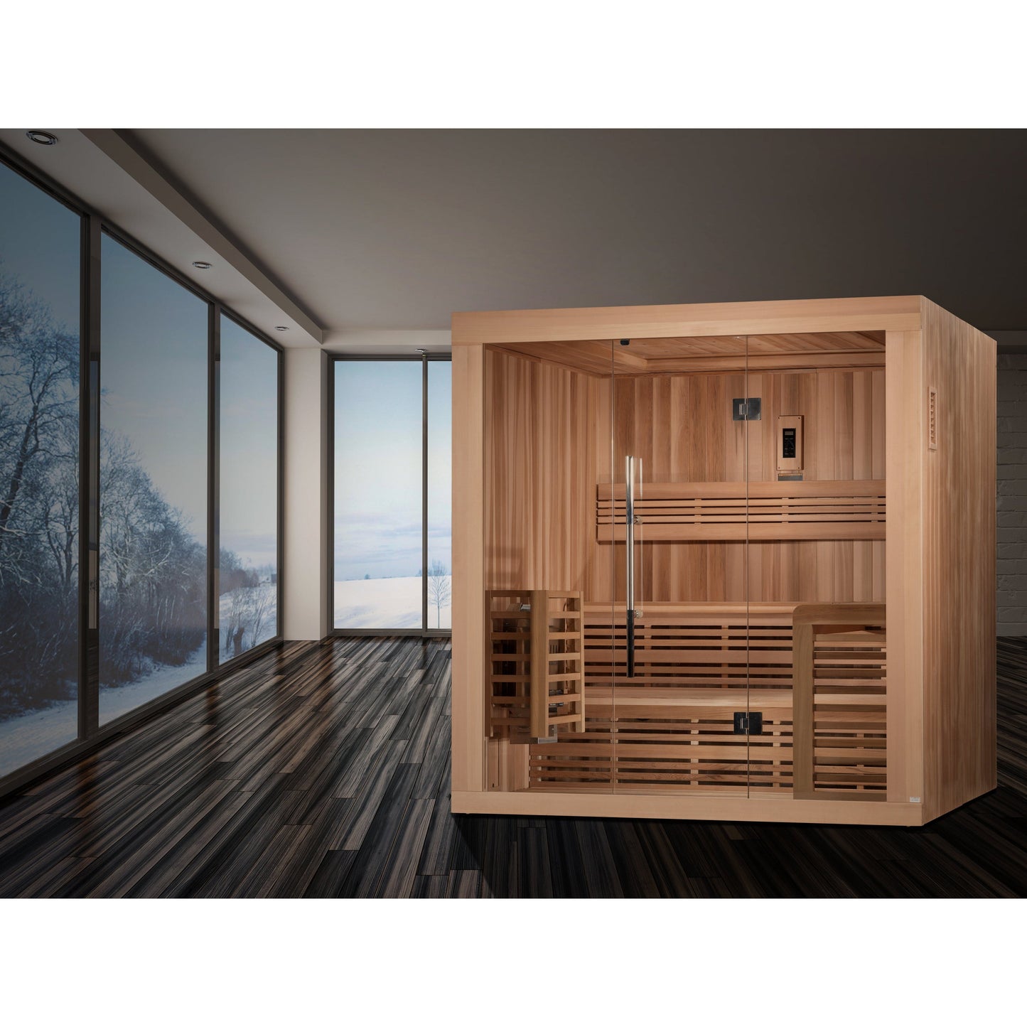 Golden Designs Sauna Golden Designs "Osla Edition" 6 Person Traditional Steam Sauna Canadian Red Cedar